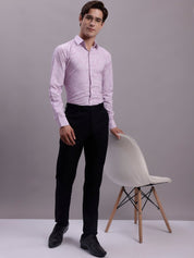 Men's Geomatric Printed Cotton Blend Formal Shirt - SF_889Light-Purple_S