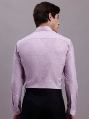 Men's Geomatric Printed Cotton Blend Formal Shirt - SF_889Light-Purple_S