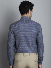 Men's Geomatric Printed Formal Shirts - SF_898Navy_S