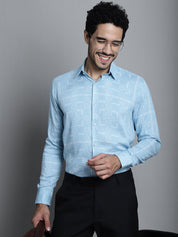 Men's Geomatric Printed Formal Shirts - SF_897Sky_S