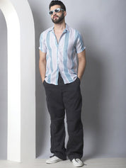Men's Geometric Printed Cotton Casual Shirt - SF_959Green_S