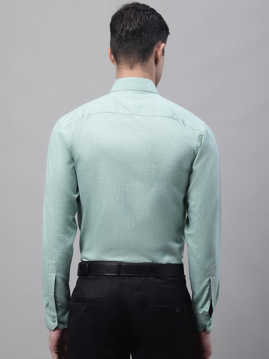 Men's Green Cotton Solid Formal Shirt - SF_873Green_S