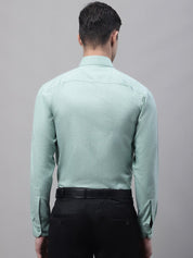 Men's Green Cotton Solid Formal Shirt - SF_873Green_S