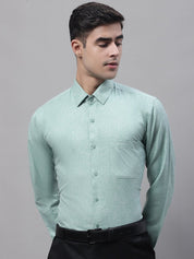 Men's Green Cotton Solid Formal Shirt - SF_873Green_S
