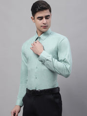 Men's Green Cotton Solid Formal Shirt - SF_873Green_S