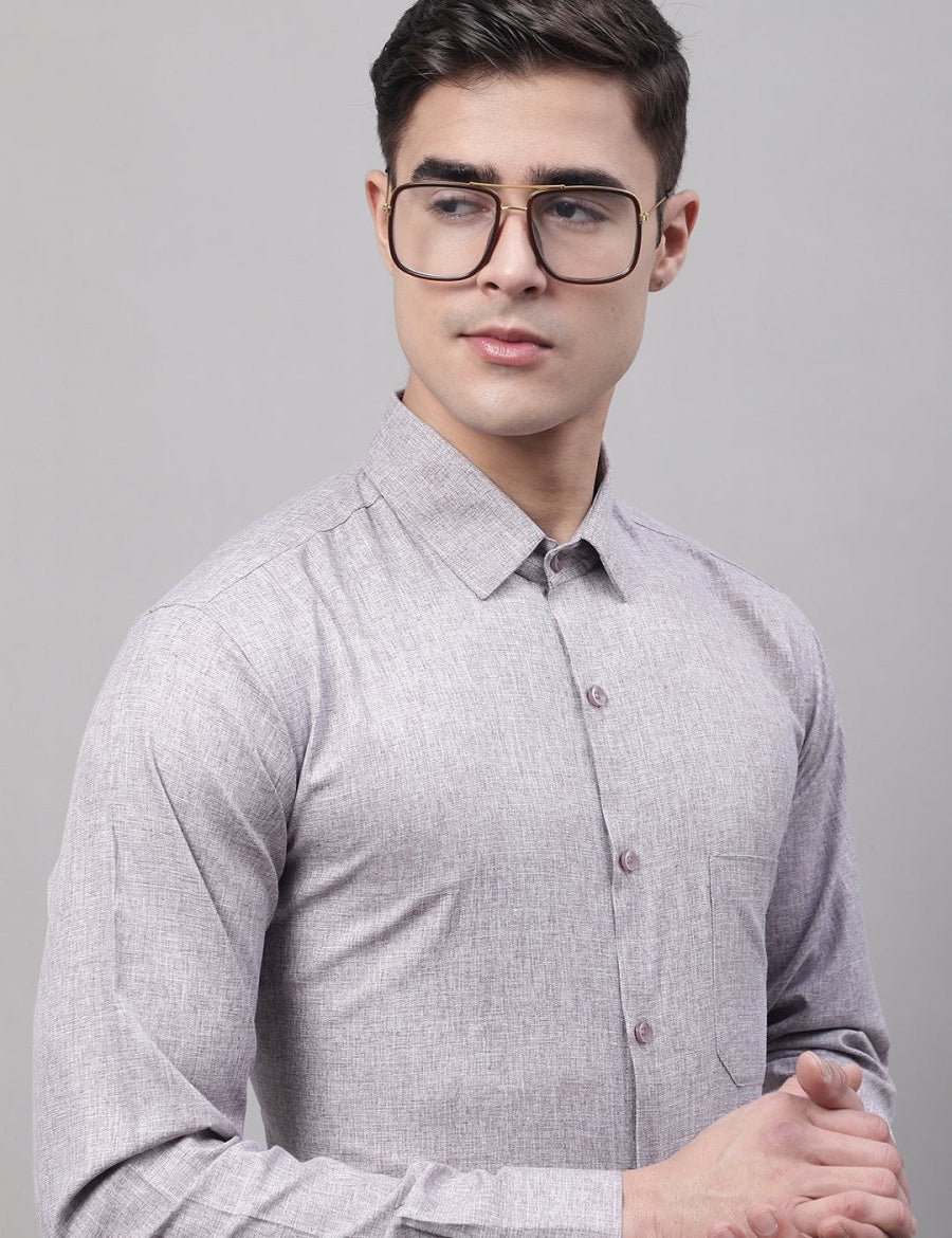 Men's Grey Cotton Solid Formal Shirt - SF_873Grey_S