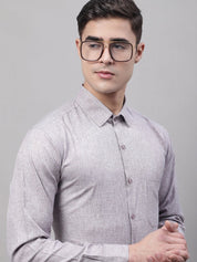 Men's Grey Cotton Solid Formal Shirt - SF_873Grey_S