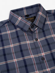 Men's Grey Half Sleeve Checked Formal Shirt - SF_838Grey_S