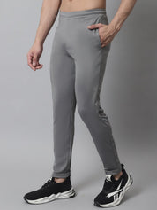 Men's Grey Solid Streachable Lycra Trackpants - JOG_024Grey_S