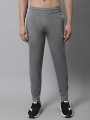 Men's Grey Solid Streachable Lycra Trackpants - JOG_024Grey_S