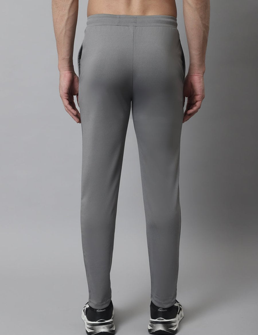 Men's Grey Solid Streachable Lycra Trackpants - JOG_024Grey_S