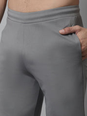 Men's Grey Solid Streachable Lycra Trackpants - JOG_024Grey_S