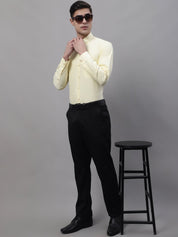 Men's Lemon Cotton Solid Formal Shirt - SF_875Lemon_S