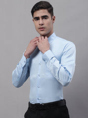 Men's Light-Blue Dobby Textured Formal Shirt - SF_871FIrozi_S