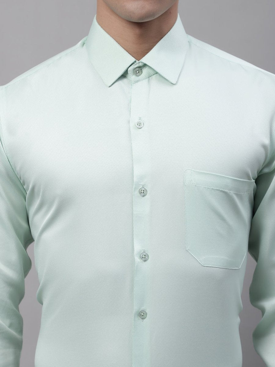Men's Light-Green Dobby Textured Formal Shirt - SF_871Light-Green_S