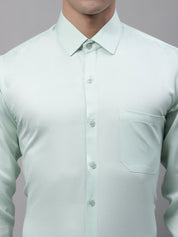 Men's Light-Green Dobby Textured Formal Shirt - SF_871Light-Green_S
