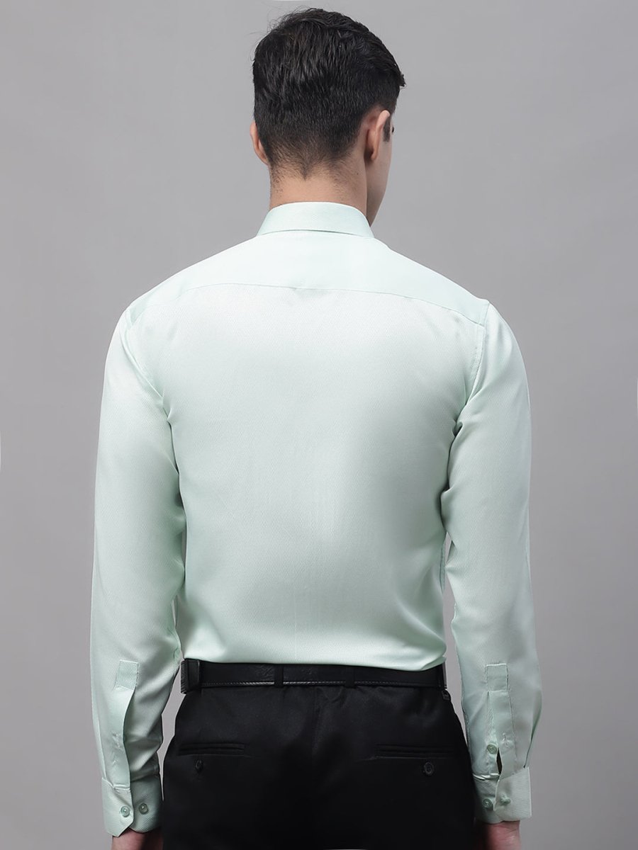 Men's Light-Green Dobby Textured Formal Shirt - SF_871Light-Green_S