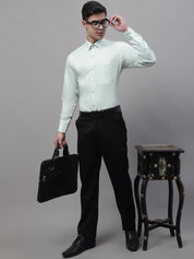 Men's Light-Green Dobby Textured Formal Shirt - SF_871Light-Green_S