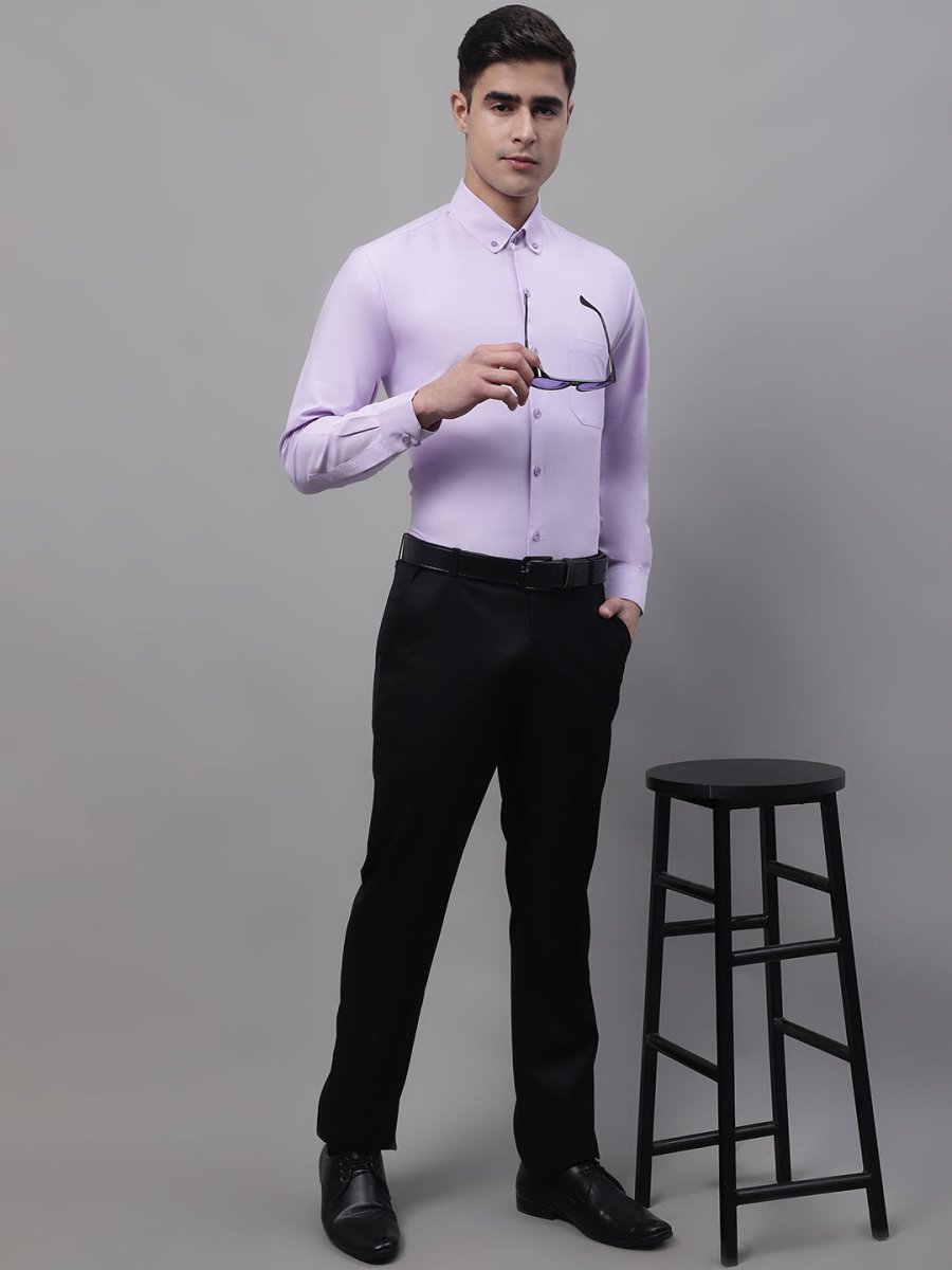 Men's Light Purple Cotton Solid Formal Shirt - SF_875Light-Purple_S