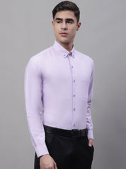 Men's Light Purple Cotton Solid Formal Shirt - SF_875Light-Purple_S