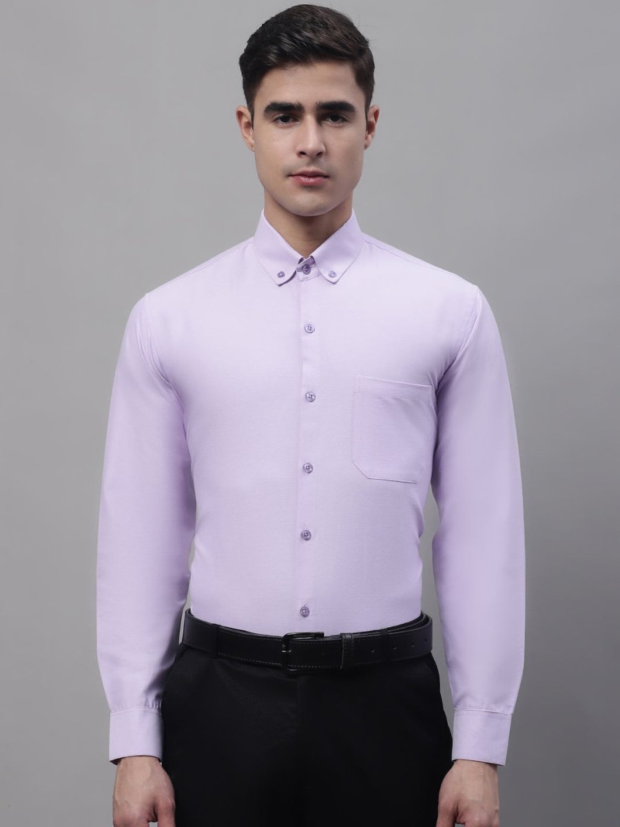 Men's Light Purple Cotton Solid Formal Shirt - SF_875Light-Purple_S