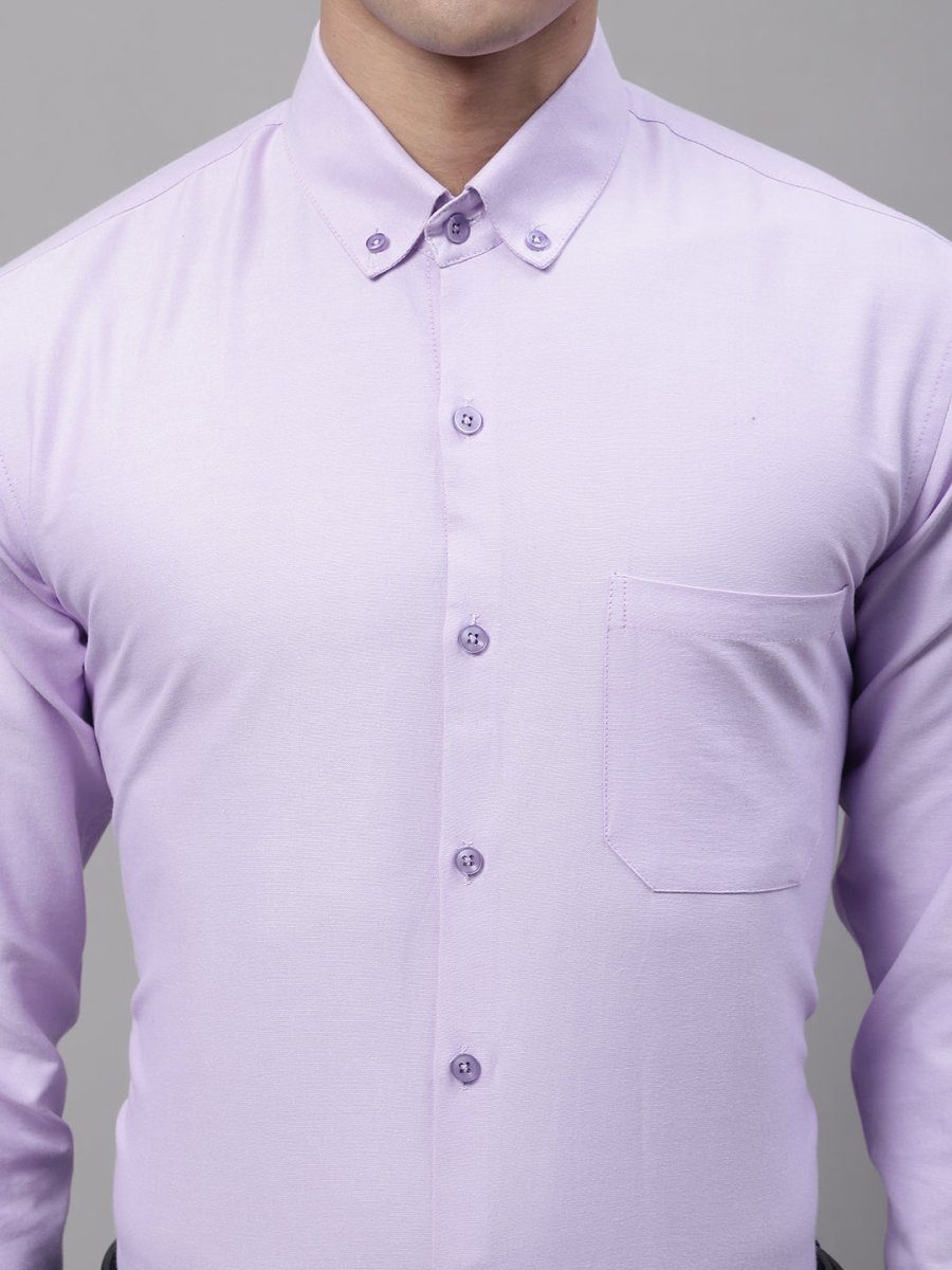 Men's Light Purple Cotton Solid Formal Shirt - SF_875Light-Purple_S