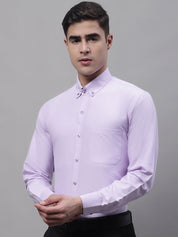 Men's Light Purple Cotton Solid Formal Shirt - SF_875Light-Purple_S