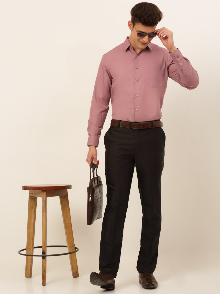 Men's Magenta Pink Formal Solid Shirts - SF_361Magenta_S