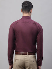 Men's Maroon Cotton Solid Formal Shirt - SF_873Maroon_S