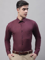 Men's Maroon Cotton Solid Formal Shirt - SF_873Maroon_S