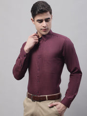 Men's Maroon Cotton Solid Formal Shirt - SF_873Maroon_S