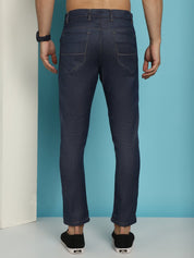 Men's Navy Blue Solid Cotton Casual Trouser - FGP_277Navy_30