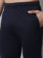 Men's Navy Blue Solid Streachable Lycra Trackpants - JOG_024Navy_S