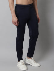 Men's Navy Blue Solid Streachable Lycra Trackpants - JOG_024Navy_S