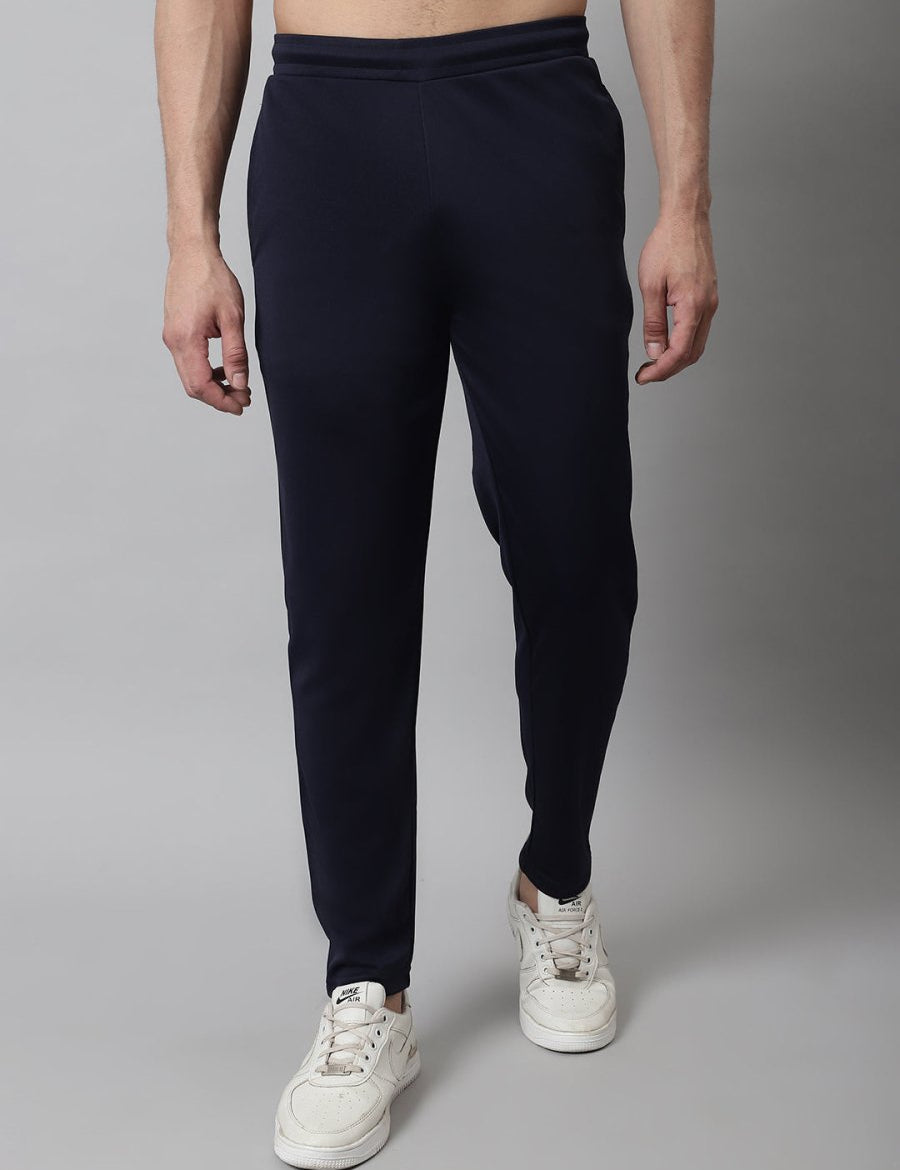 Men's Navy Blue Solid Streachable Lycra Trackpants - JOG_024Navy_S