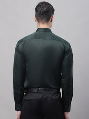Men's Olive Green Dobby Textured Formal Shirt - SF_871Olive_S