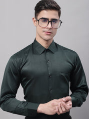 Men's Olive Green Dobby Textured Formal Shirt - SF_871Olive_S
