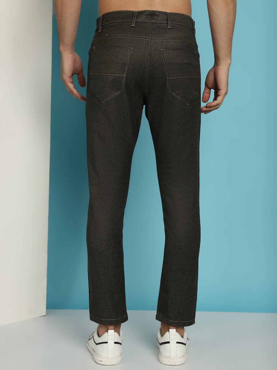 Men's Olive Green Solid Cotton Casual Trouser - FGP_277Olive_30
