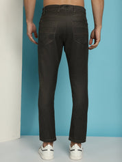 Men's Olive Green Solid Cotton Casual Trouser - FGP_277Olive_30