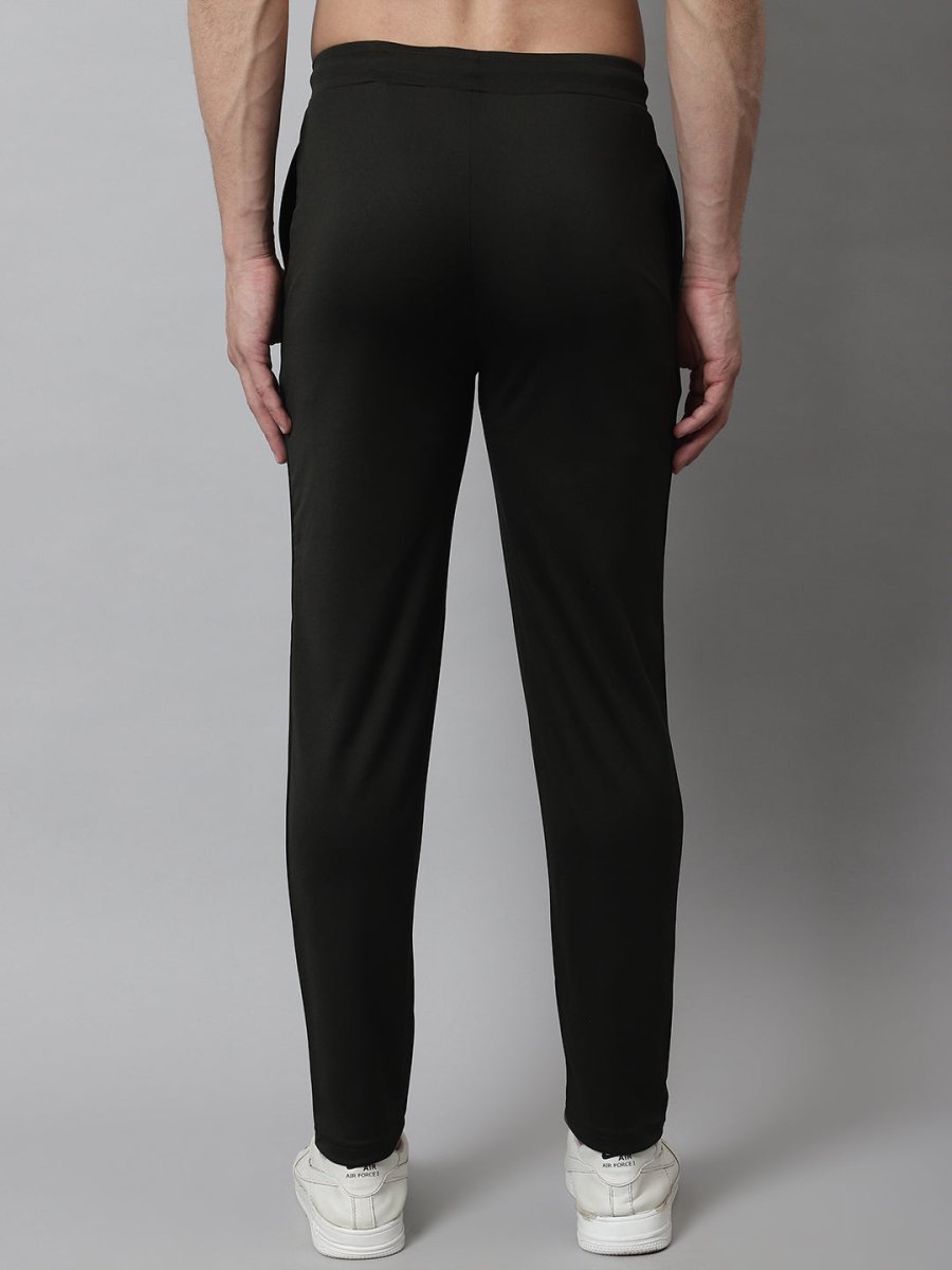 Men's Olive Solid Streachable Lycra Trackpants - JOG_024Olive_S