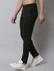 Men's Olive Solid Streachable Lycra Trackpants - JOG_024Olive_S