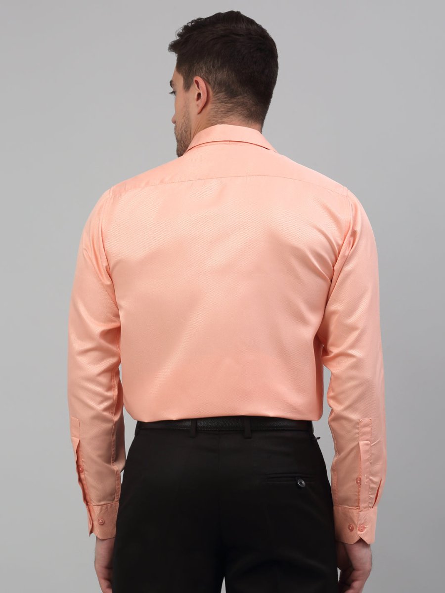 Men's Orange Dobby Textured Formal Shirt - SF_871Orange_S
