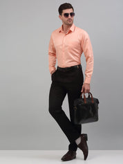 Men's Orange Dobby Textured Formal Shirt - SF_871Orange_S