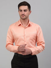 Men's Orange Dobby Textured Formal Shirt - SF_871Orange_S