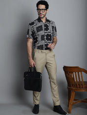 Men's Paisley Printed Formal Shirts - SF_895Black_S