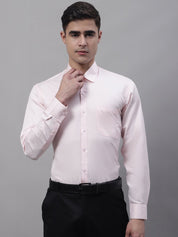 Men's Pink Dobby Textured Formal Shirt - SF_871Pink_S