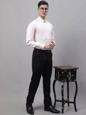 Men's Pink Dobby Textured Formal Shirt - SF_871Pink_S