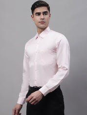 Men's Pink Dobby Textured Formal Shirt - SF_871Pink_S
