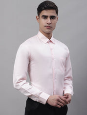 Men's Pink Dobby Textured Formal Shirt - SF_871Pink_S