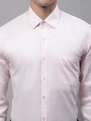 Men's Pink Dobby Textured Formal Shirt - SF_871Pink_S